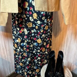 Paul Harris Design Vintage Black Vibrant Floral Skirt